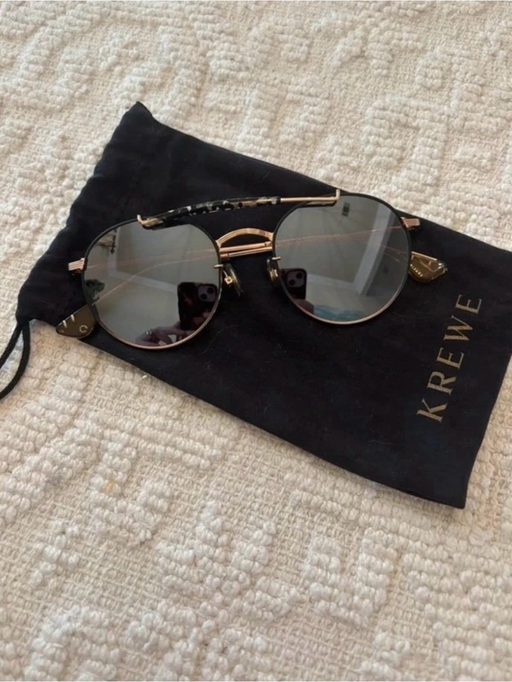 KREWE Rose Gold Frame with Black Accents Sunglasses